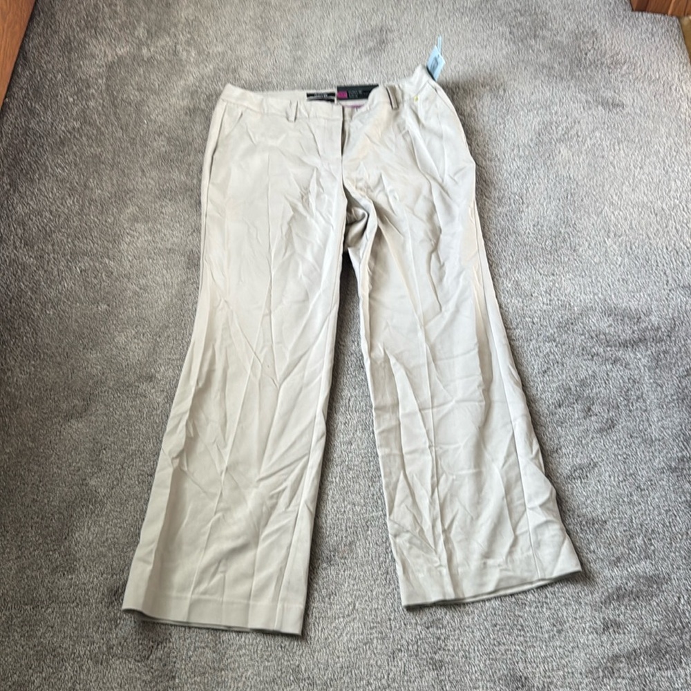 Apt. 9 Curvy Fit Dress Pants Petite SIZE 10P Tan Trouser Leg Work Office Career
